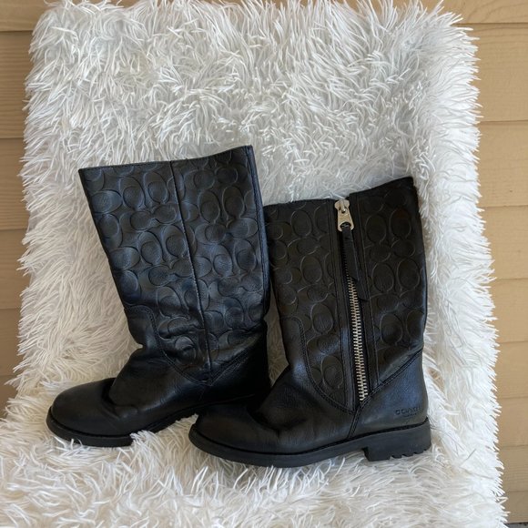 Coach Black Valentine Boots, Size 5 1/2 - Picture 1 of 11